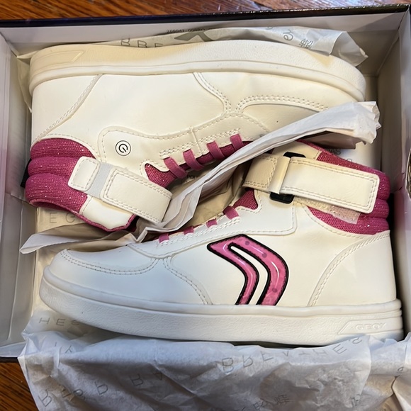 GEOX DjRock high top light up shoes girls size 2 - Picture 5 of 6